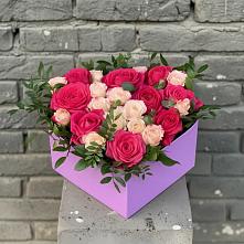 Цветочная композиция из Розы в коробке в Усолье-Сибирское