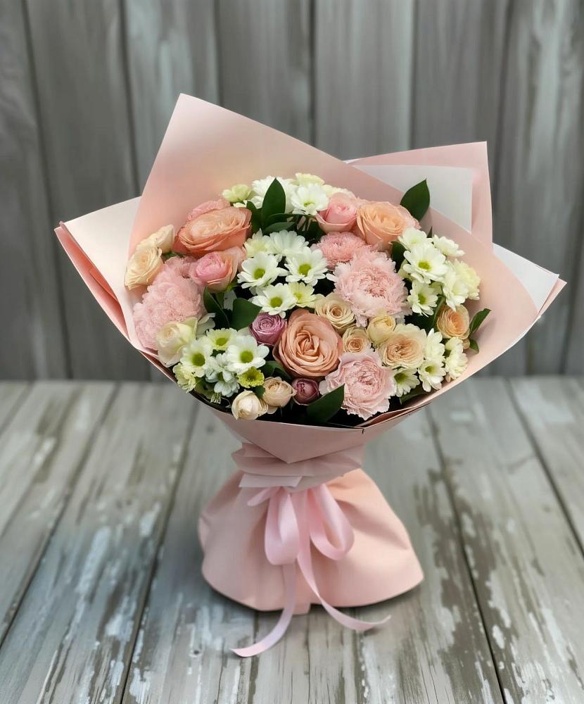 Букет цветов из: Гвоздики, Розы и Хризантемы в Усолье-Сибирское