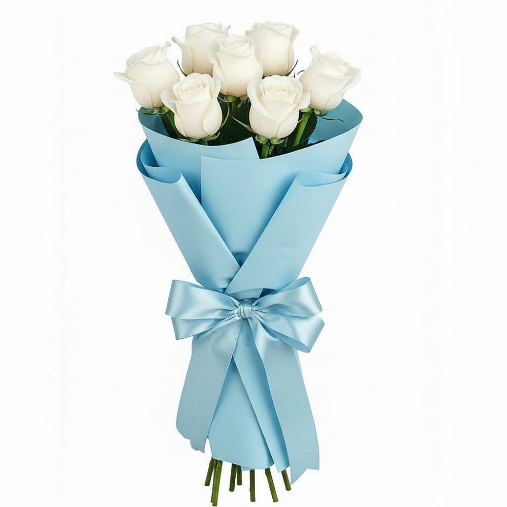 Букет 7 белых роз Проуд в Усолье-Сибирское