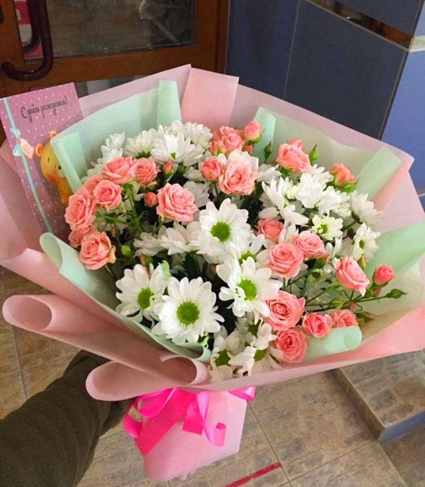 Букет цветов из: Розы и Хризантемы в Усолье-Сибирское