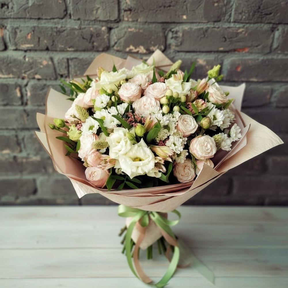 Букет цветов из: Альстромерии, Розы и Хризантемы в Усолье-Сибирское