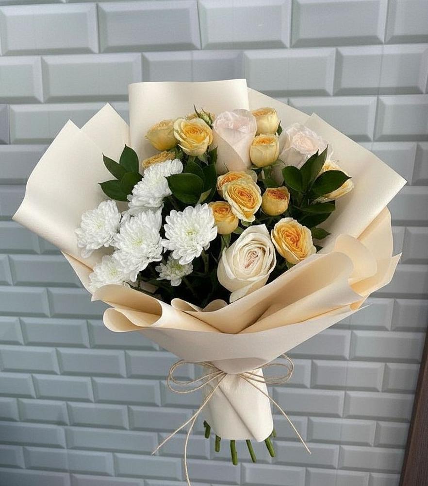 Букет цветов из: Розы и Хризантемы в Усолье-Сибирское