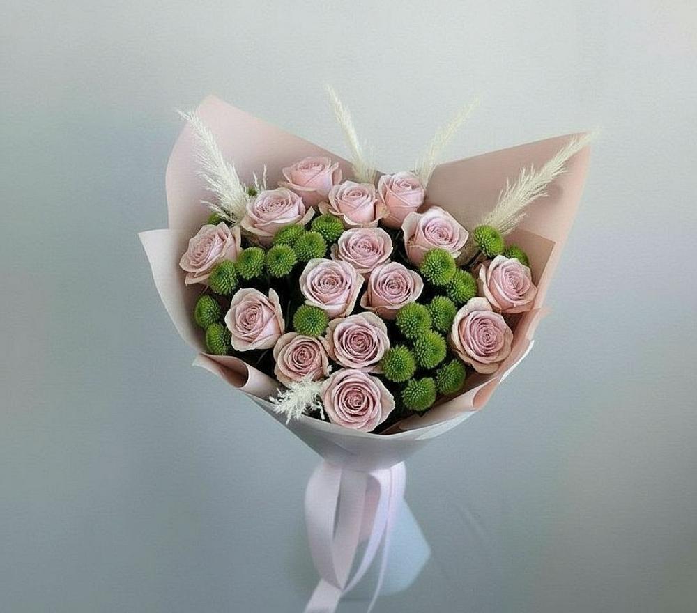 Букет цветов из: Розы и Хризантемы в Усолье-Сибирское